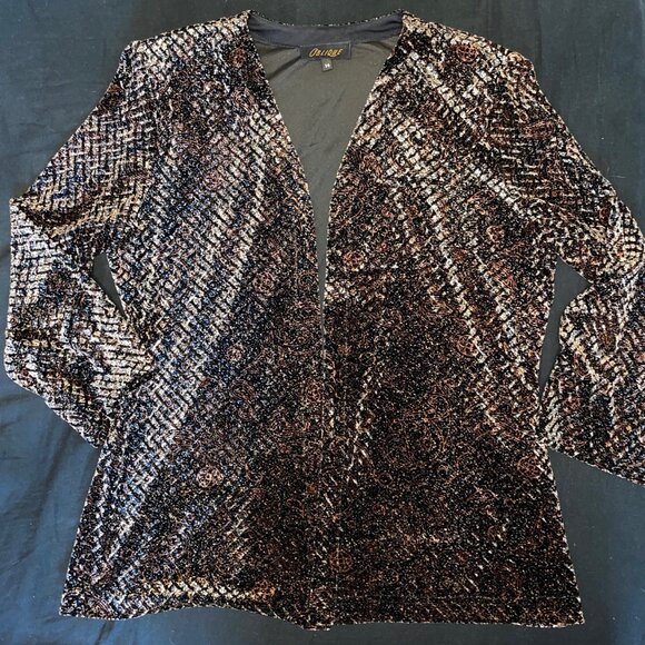 Oblique 2 piece Velvet Dress with cardigan - Picture 11 of 14